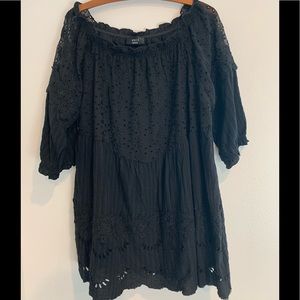 VICI black lace peasant dress